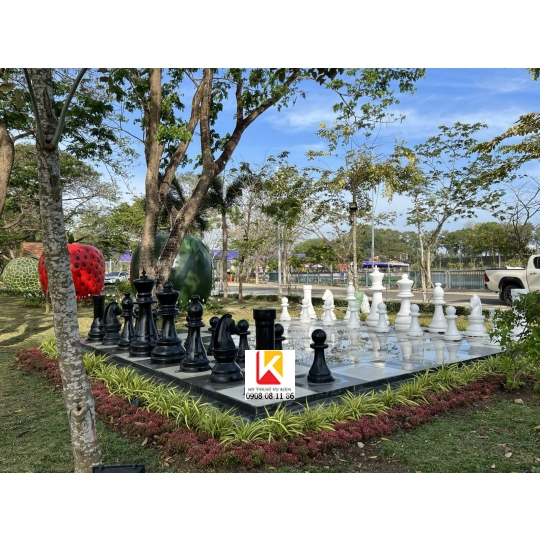 bộ cờ vua composite kích thước lớn, mô hình bộ cờ vua composite