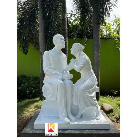 tượng công giáo composite bột đá, tượng xin cha đi tu chất liệu composite, tượng thánh chất liệu composite.